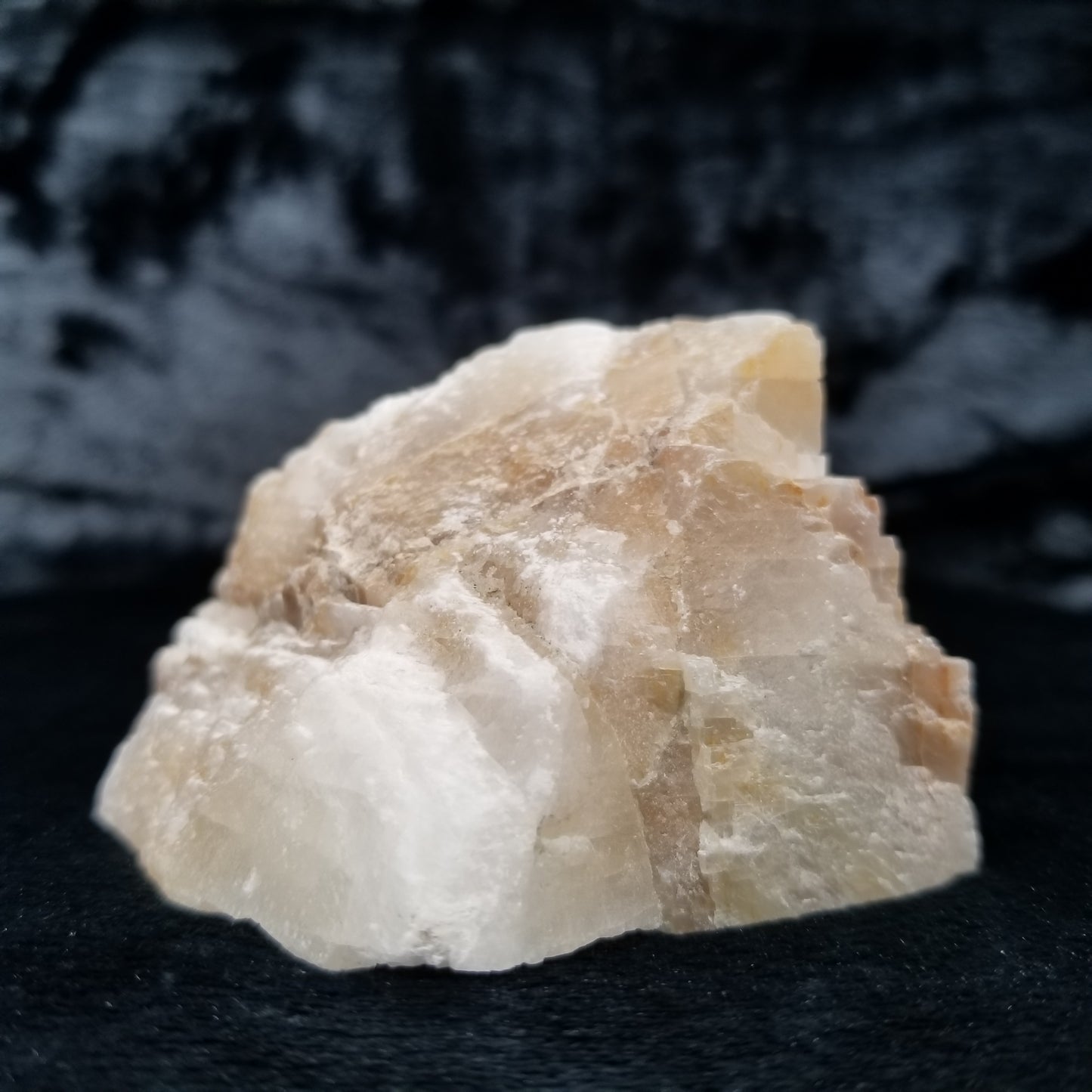 #11406 White Dolomite on honey Calcite block
