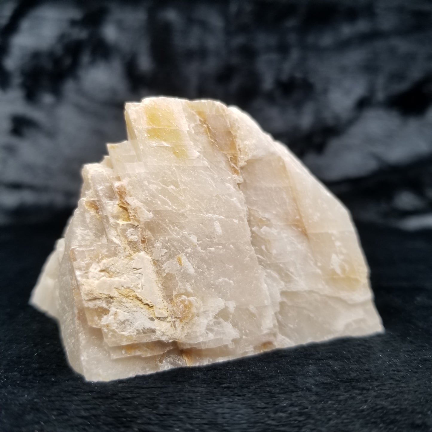 #11406 White Dolomite on honey Calcite block