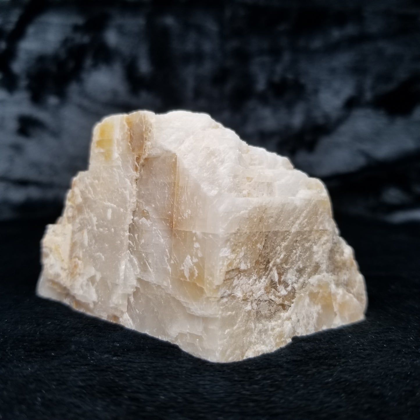 #11406 White Dolomite on honey Calcite block