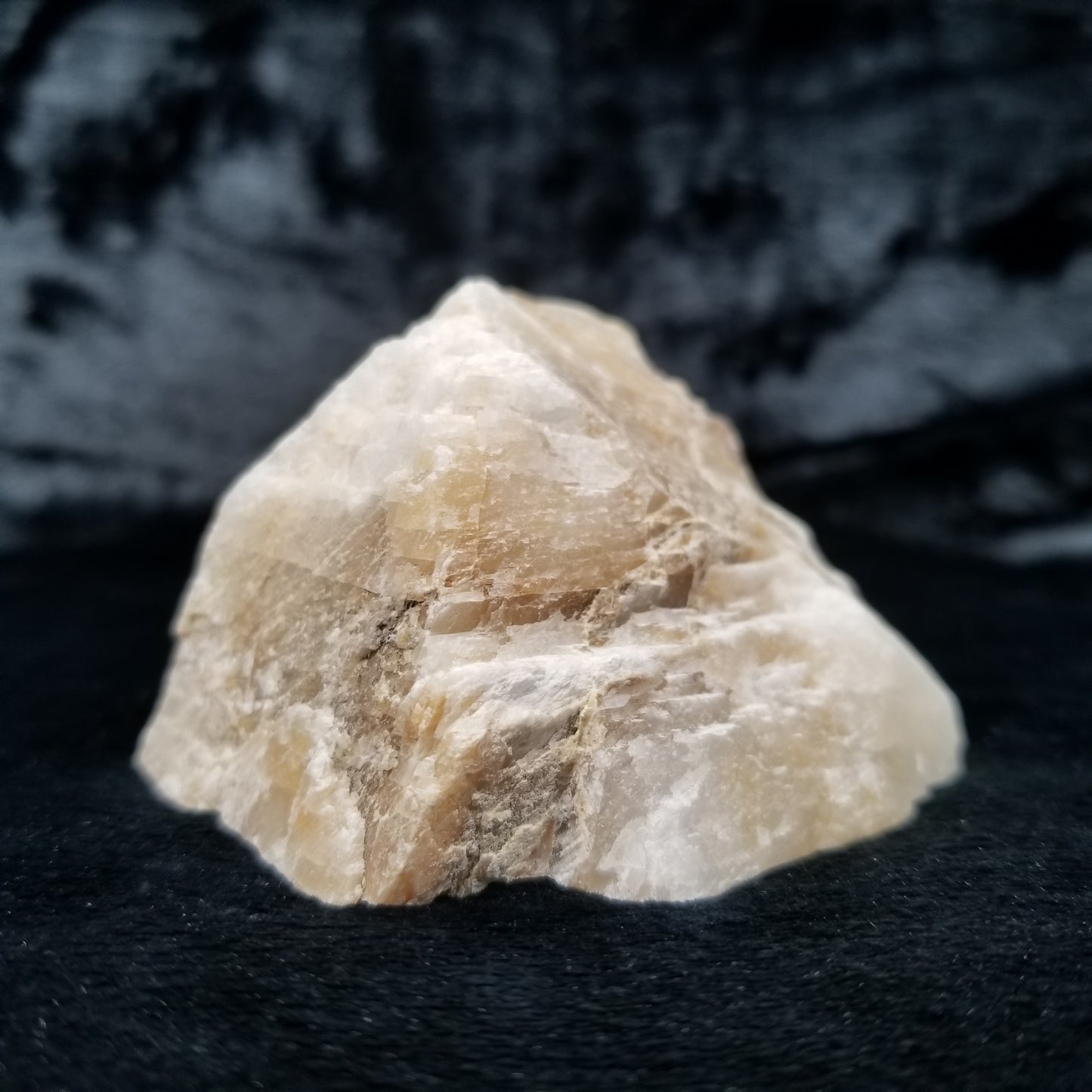 #11406 White Dolomite on honey Calcite block