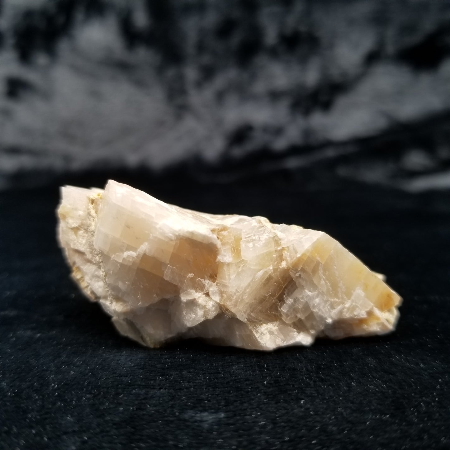 #11407 Dolomite on honey Calcite block