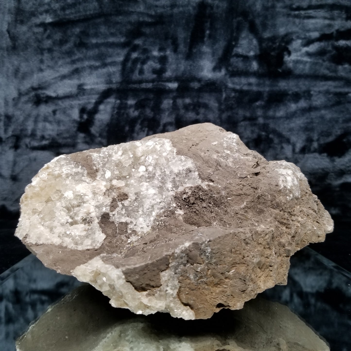 #33000 Clear Nailhead Spar Calcite on Chalcopyrite ore and multiple small fossils in the matrix