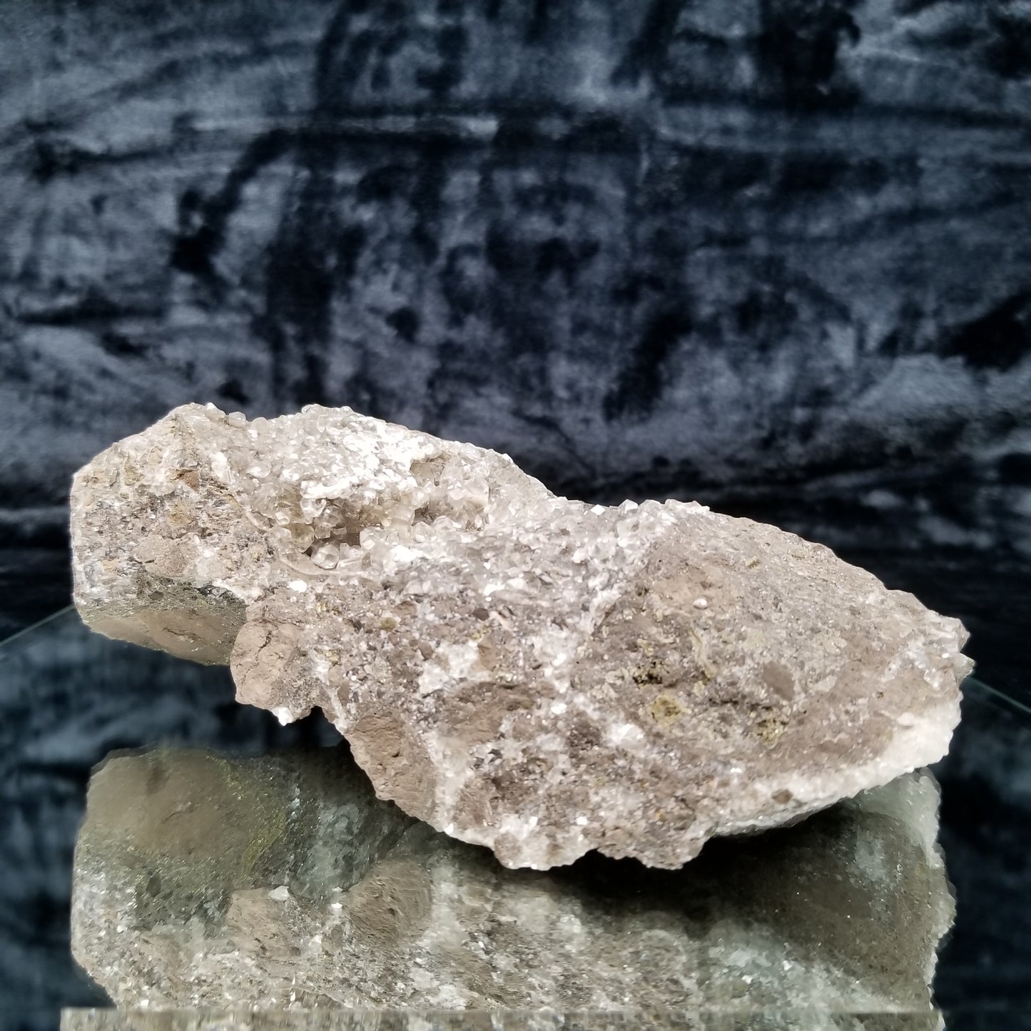 #33002 Transparent Nailhead Spar Calcite geode, Chalcopyrite ore and small fossils in matrix