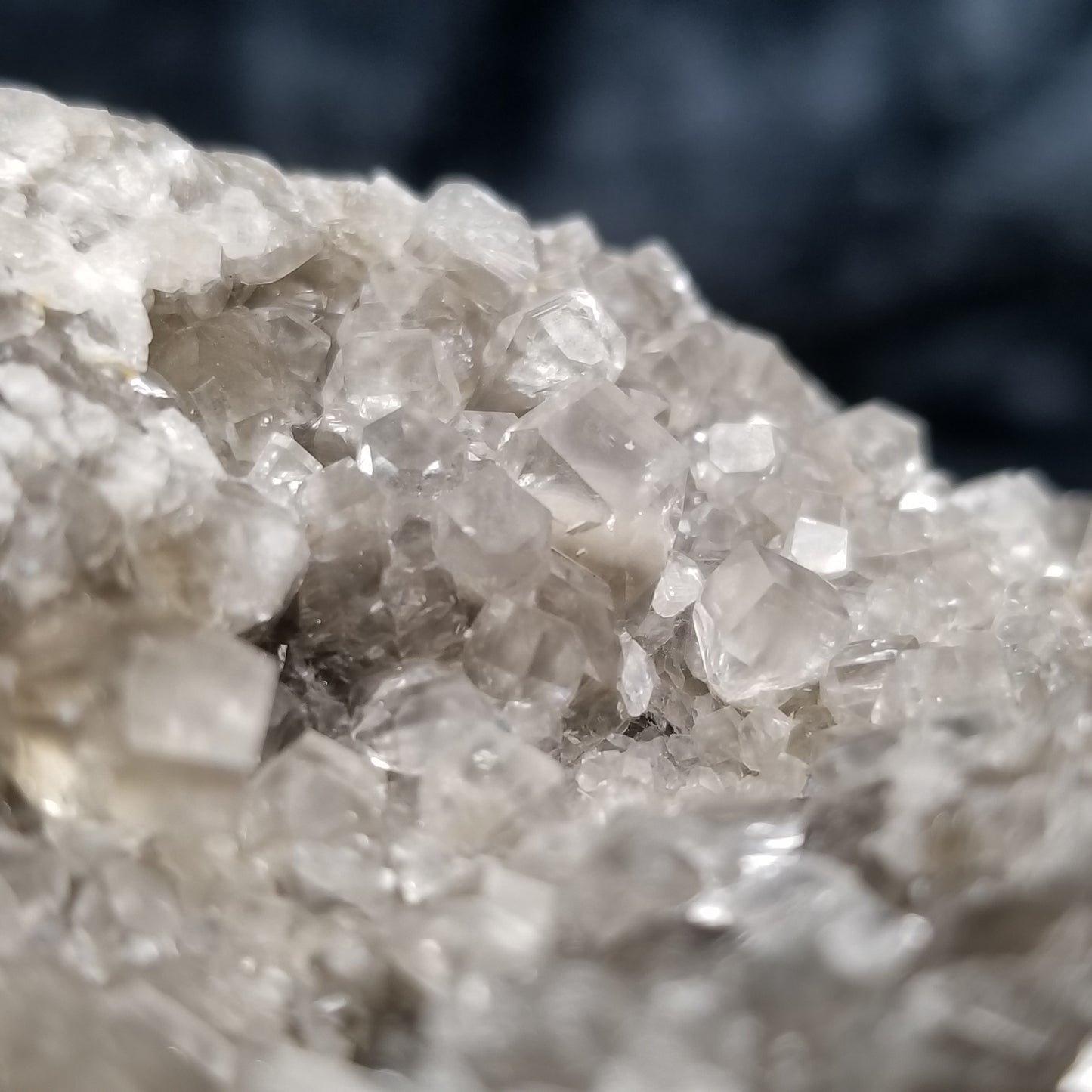 #33002 Transparent Nailhead Spar Calcite geode, Chalcopyrite ore and small fossils in matrix