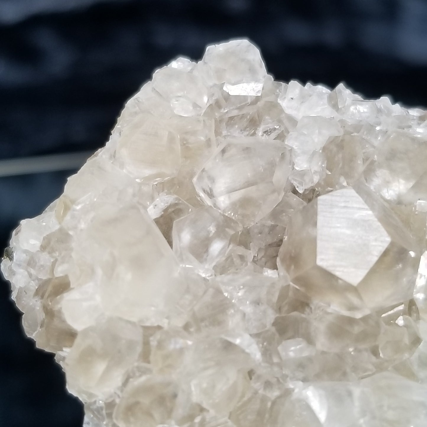 #33003 Super clear Nailhead Spar Calcite cluster, Chalcopyrite ore and multiple small fossils in the matrix