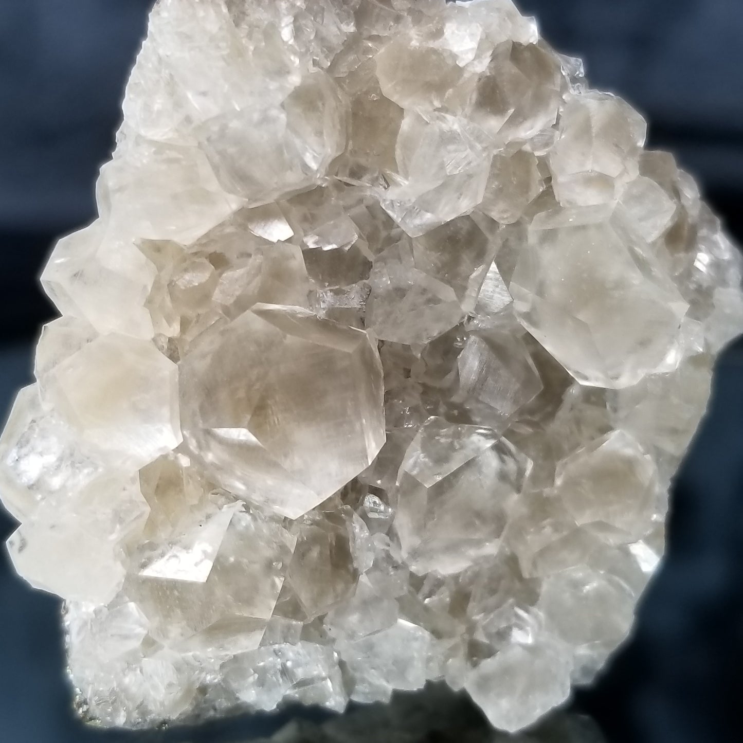 #33003 Super clear Nailhead Spar Calcite cluster, Chalcopyrite ore and multiple small fossils in the matrix