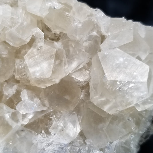 #33004 Super clear Nailhead Spar Calcite cluster, Chalcopyrite ore and multiple small fossils in the matrix