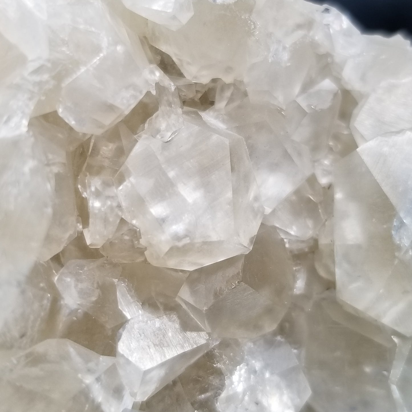 #33004 Super clear Nailhead Spar Calcite cluster, Chalcopyrite ore and multiple small fossils in the matrix