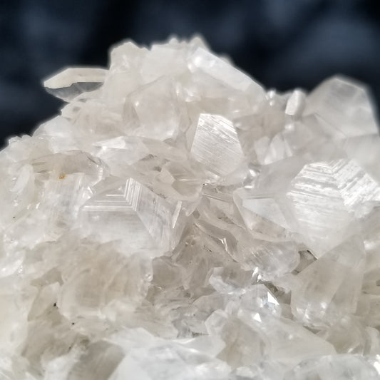 #33006 Super clear Nailhead Spar Calcite cluster, Chalcopyrite ore and multiple small fossils in the matrix