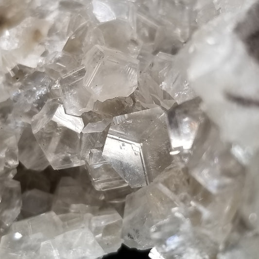 #33007 Super clear Nailhead Spar Calcite cluster, Chalcopyrite ore and multiple small fossils in the matrix
