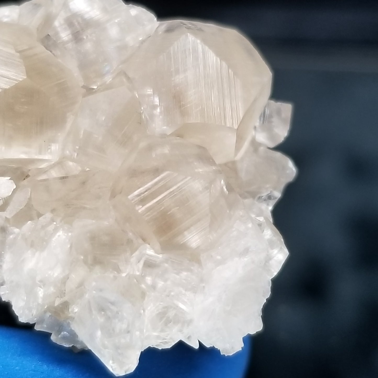 #33010 Super clear Nailhead Spar Calcite cluster, Chalcopyrite ore and multiple small fossils in the matrix