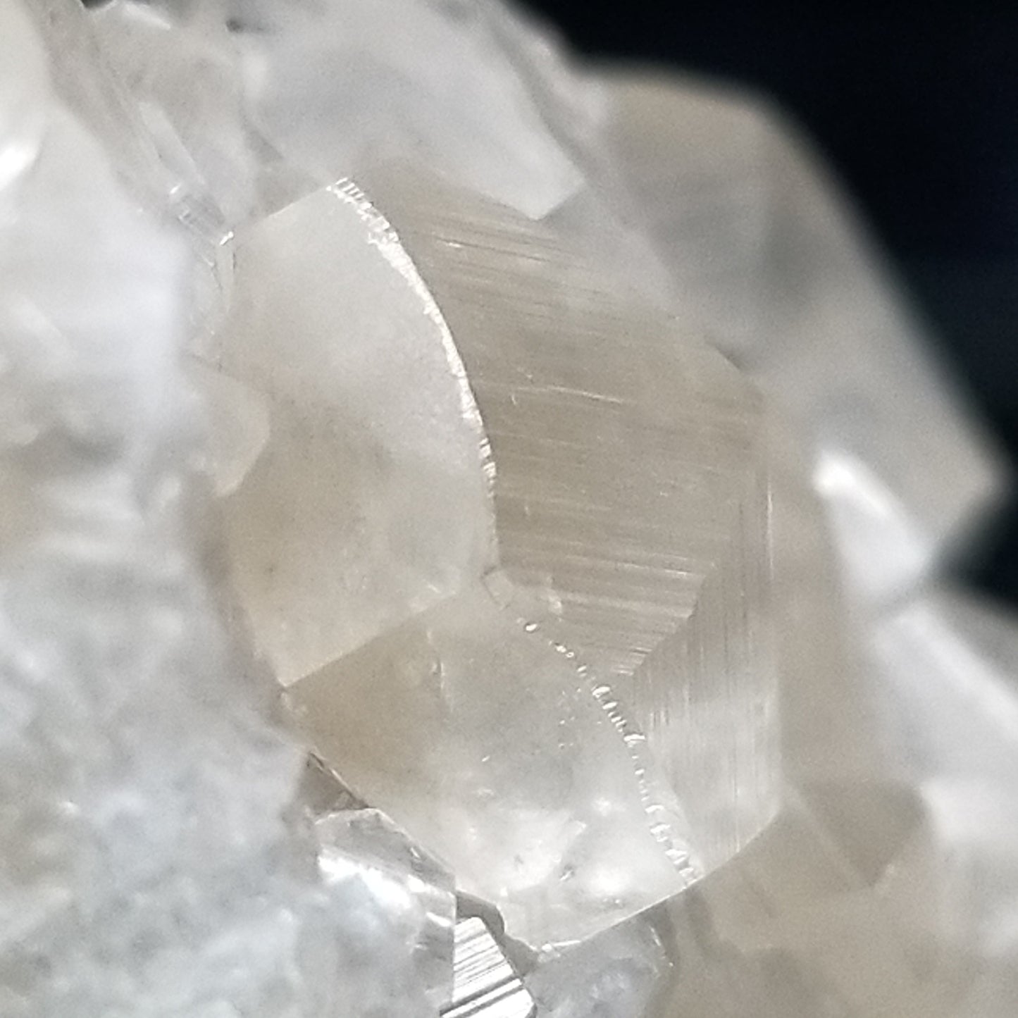 #33010 Super clear Nailhead Spar Calcite cluster, Chalcopyrite ore and multiple small fossils in the matrix