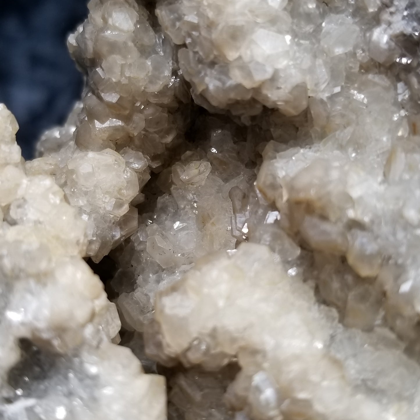 #33013 Clear Nailhead Spar Calcite cluster, Chalcopyrite ore and multiple small fossils in the matrix