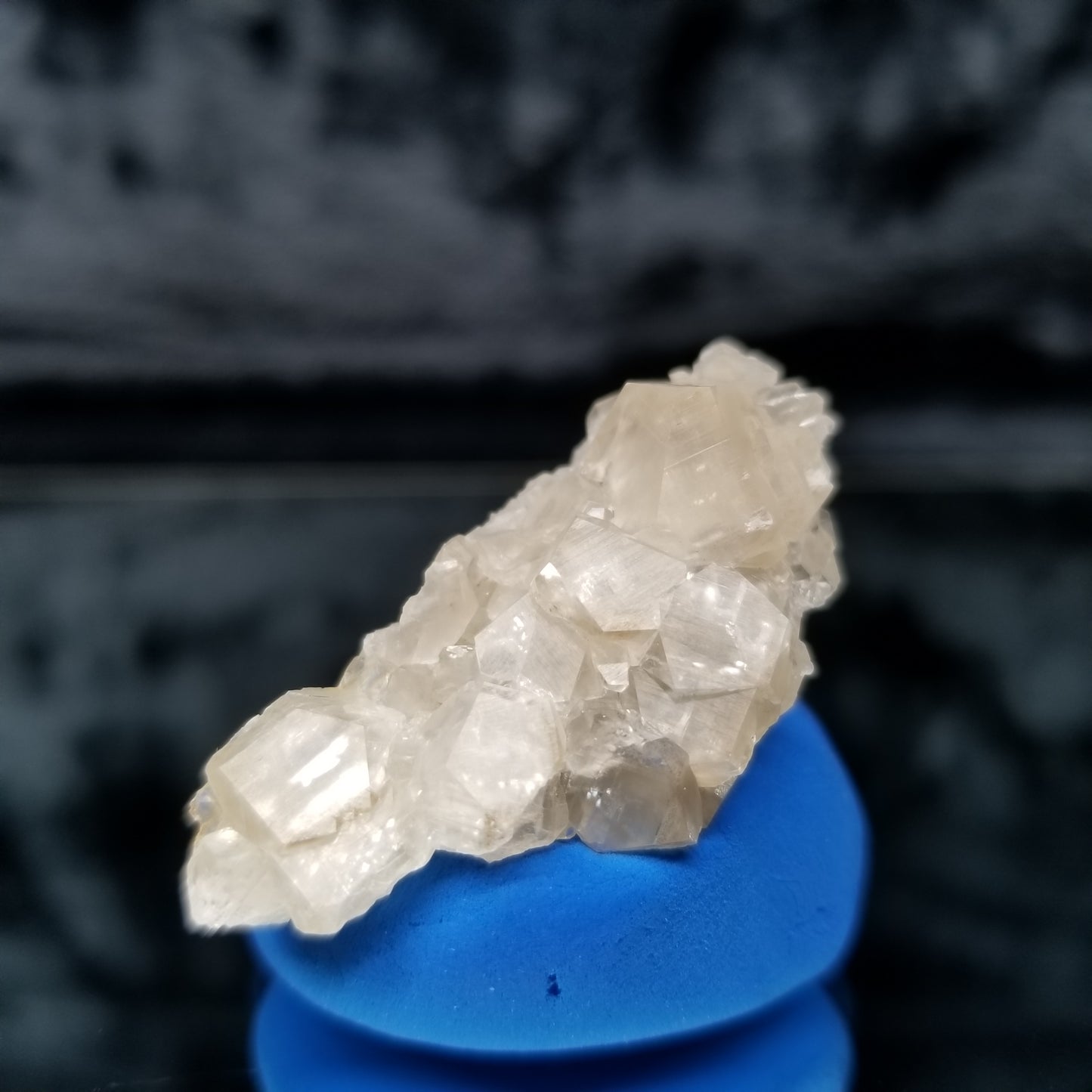 #33015 Super clear Nailhead Spar Calcite cluster, Chalcopyrite ore and multiple small fossils in the matrix