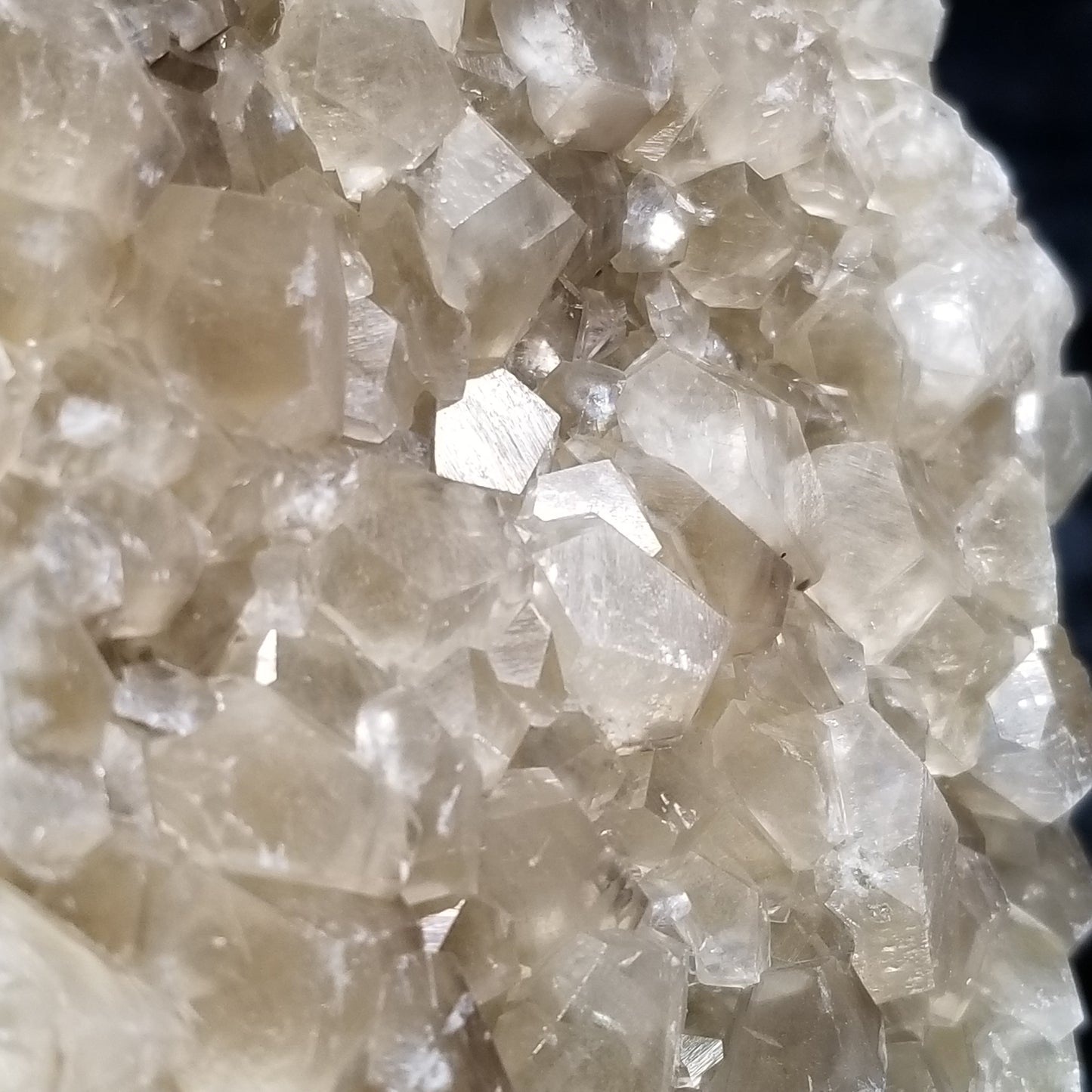 #33012 Clear Nailhead Spar Calcite cluster, Chalcopyrite ore and multiple small fossils in the matrix