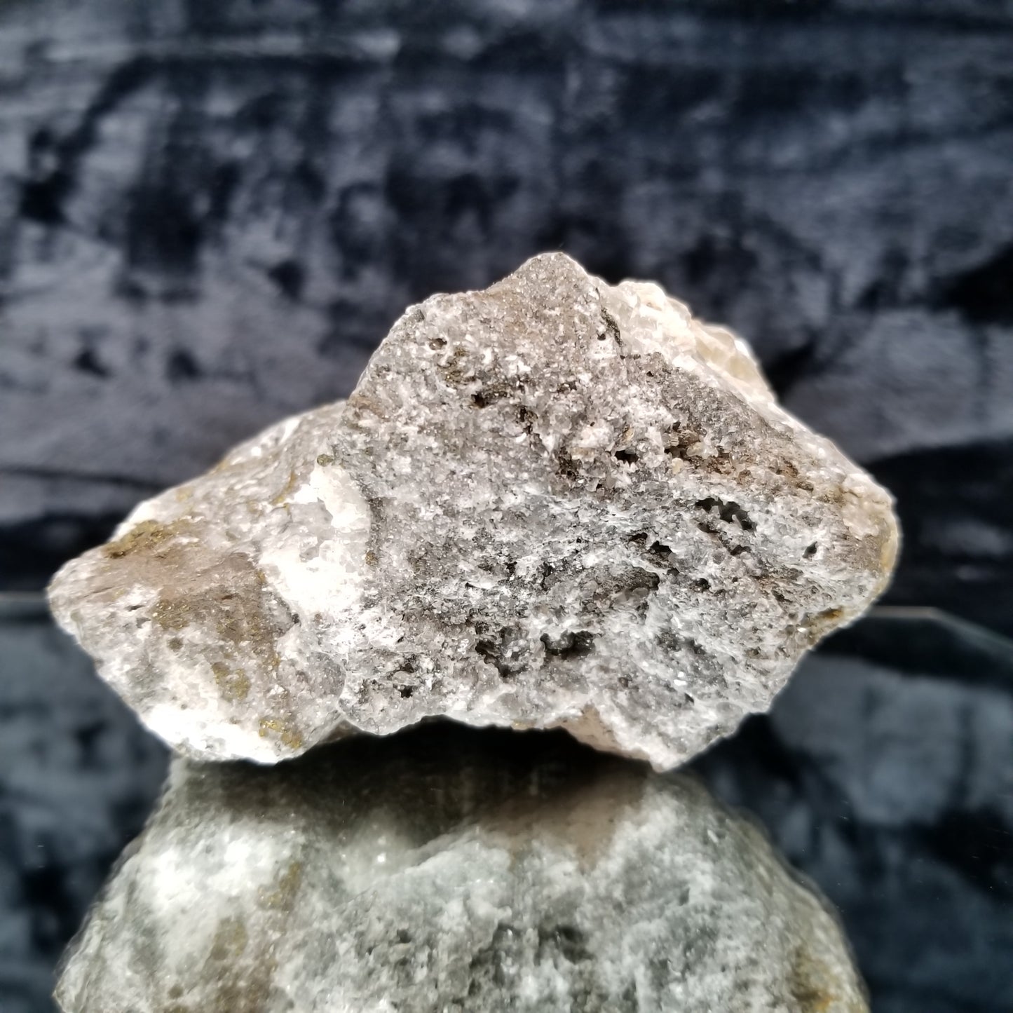 #33019-B Super clear Nailhead Spar Calcite cluster, Chalcopyrite ore and multiple small fossils in the matrix