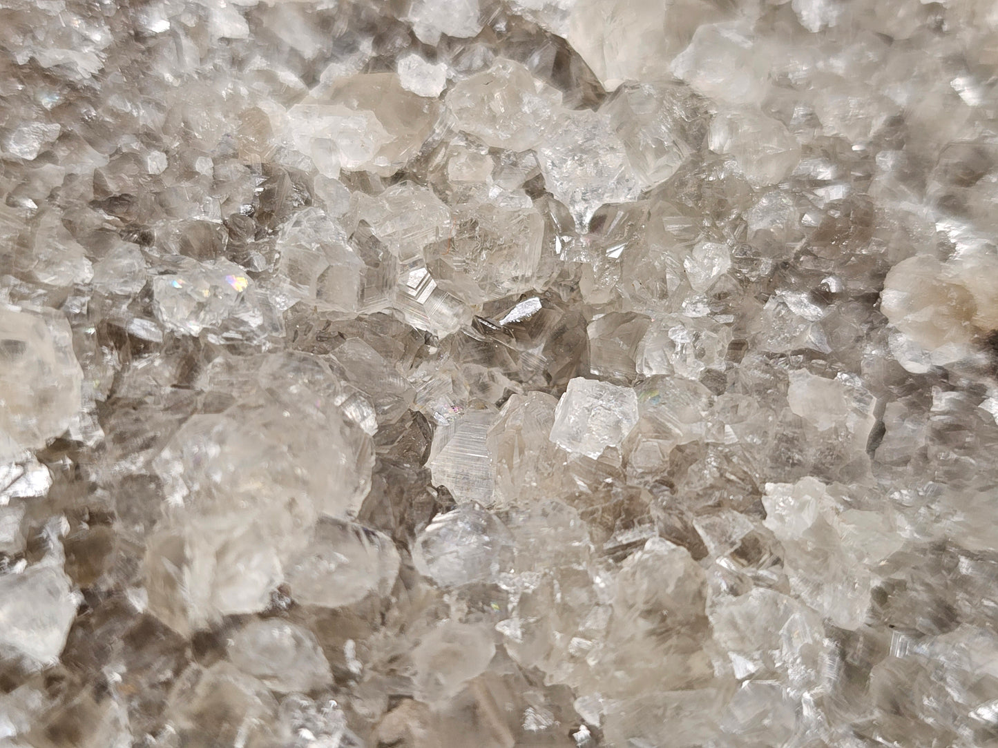 #33043 Super clear Nailhead Spar Calcite cluster, Chalcopyrite ore and multiple small fossils in the matrix