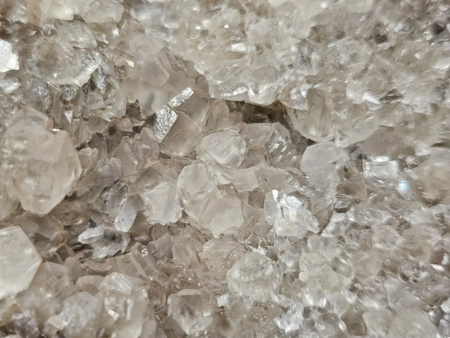 #33043 Super clear Nailhead Spar Calcite cluster, Chalcopyrite ore and multiple small fossils in the matrix