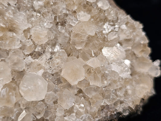 #33045 Super clear Nailhead Spar Calcite cluster, Chalcopyrite ore and multiple small fossils in the matrix