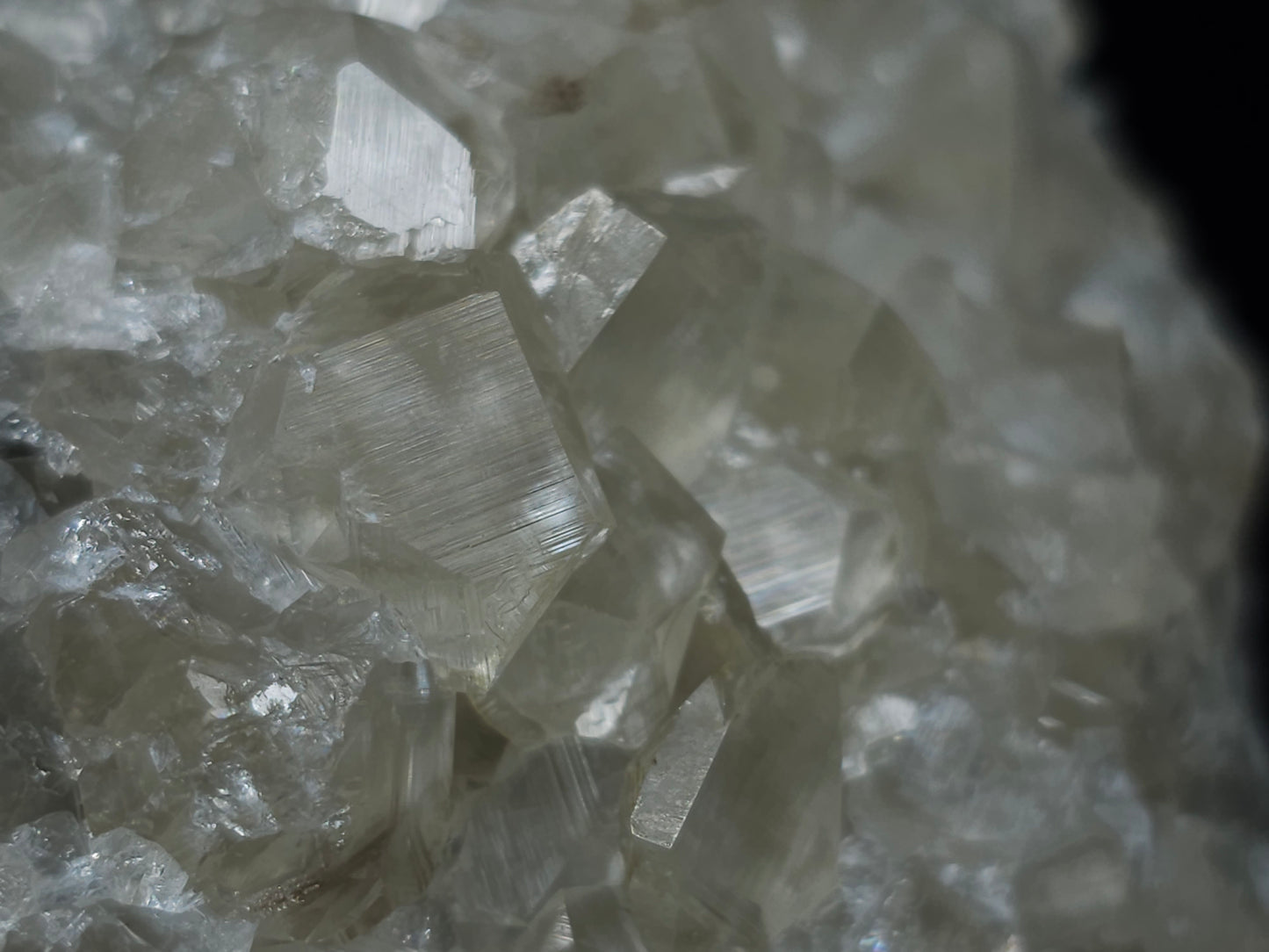 #33068 Super clear Nailhead Spar Calcite cluster, Chalcopyrite ore and multiple small fossils in the matrix