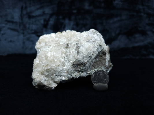 #33068 Super clear Nailhead Spar Calcite cluster, Chalcopyrite ore and multiple small fossils in the matrix