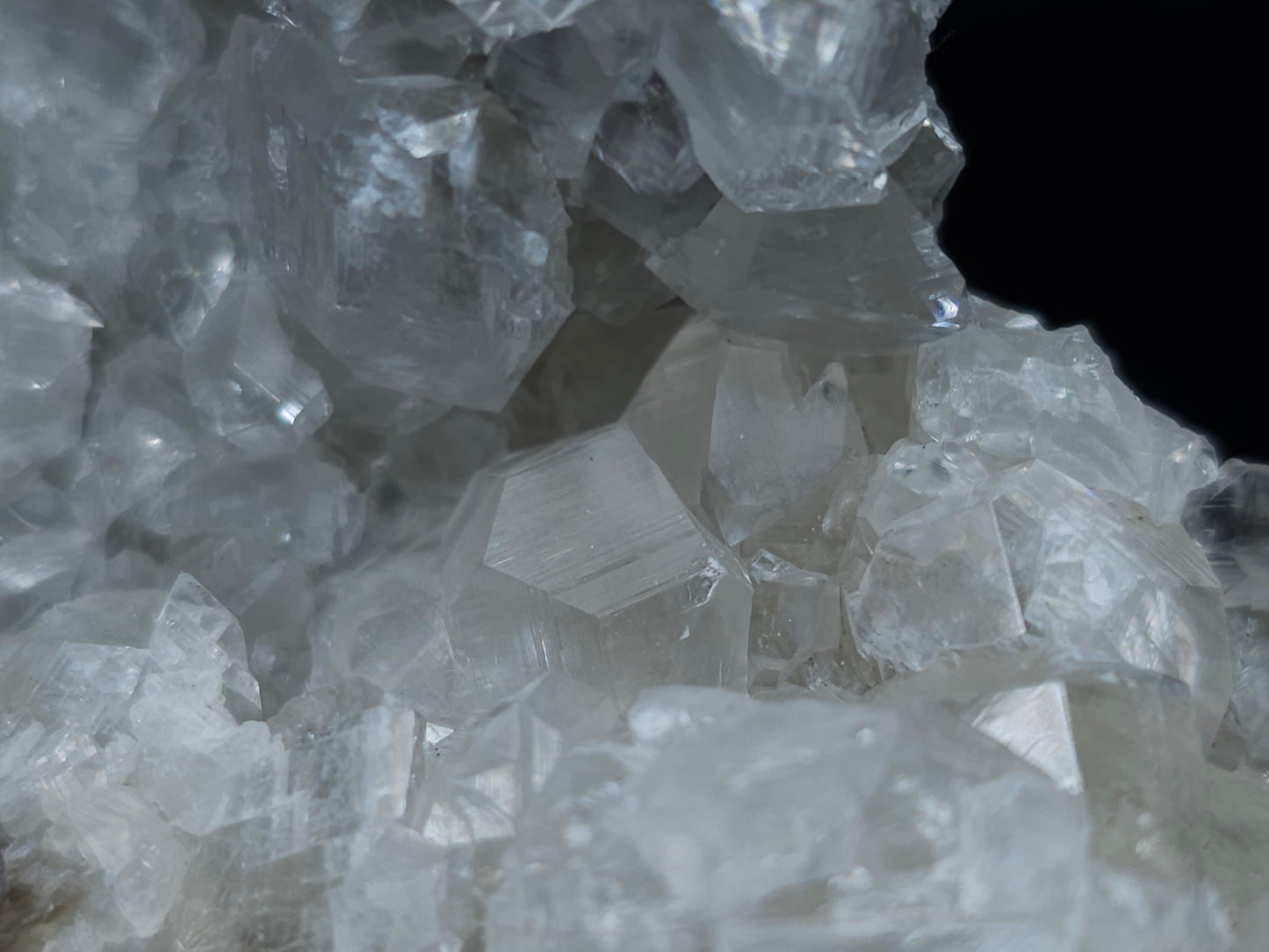 #33085 Super clear Nailhead Spar Calcite cluster, Chalcopyrite ore and multiple small fossils in the matrix