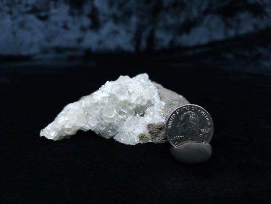 #33059 Super clear Nailhead Spar Calcite cluster, Chalcopyrite ore and multiple small fossils in the matrix