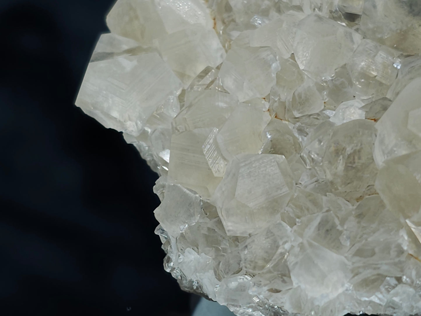 #33035 Super clear Nailhead Spar Calcite cluster, Chalcopyrite ore and multiple small fossils in the matrix