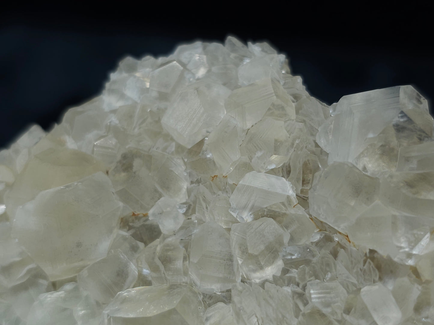 #33035 Super clear Nailhead Spar Calcite cluster, Chalcopyrite ore and multiple small fossils in the matrix