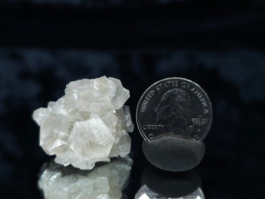 #33052 Super clear Nailhead Spar Calcite cluster, Chalcopyrite ore and multiple small fossils in the matrix