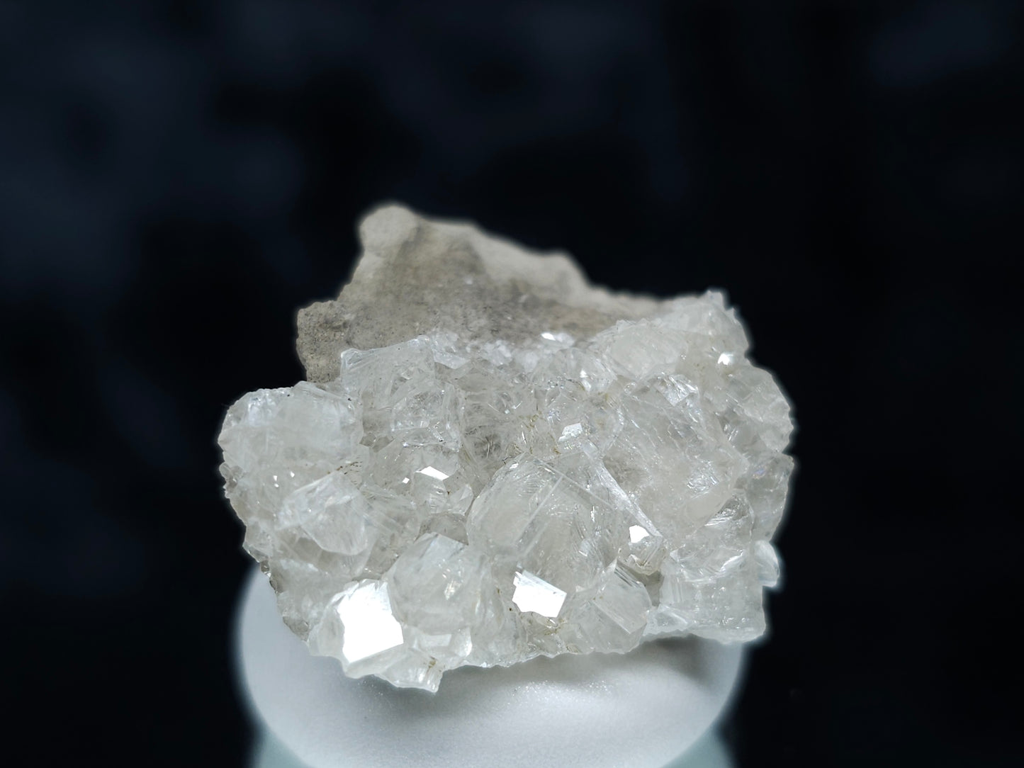 #33054 Super clear Nailhead Spar Calcite cluster, Chalcopyrite ore and multiple small fossils in the matrix