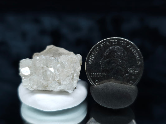 #33054 Super clear Nailhead Spar Calcite cluster, Chalcopyrite ore and multiple small fossils in the matrix
