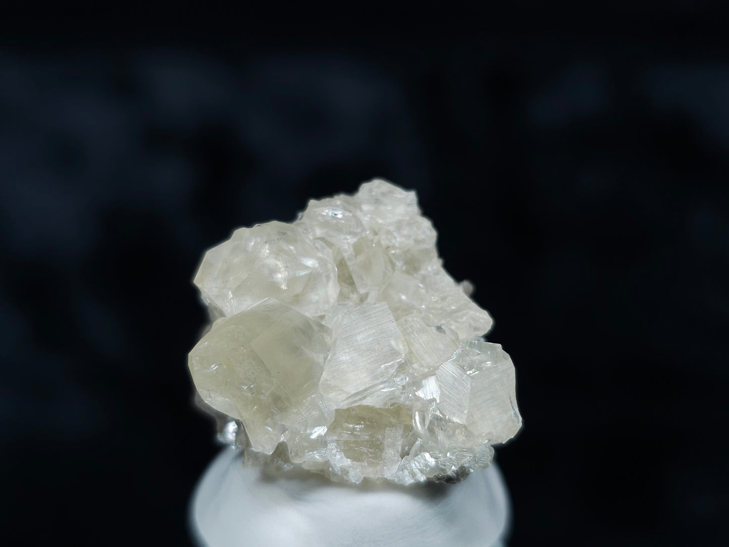 #33051 Super clear Nailhead Spar Calcite cluster, Chalcopyrite ore and multiple small fossils in the matrix