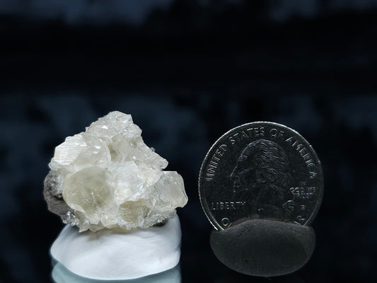 #33051 Super clear Nailhead Spar Calcite cluster, Chalcopyrite ore and multiple small fossils in the matrix