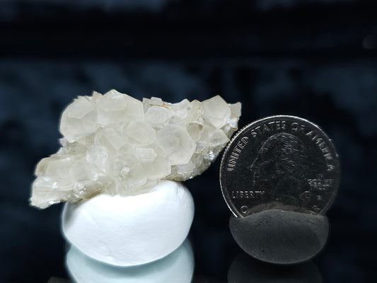 #33047 Super clear Nailhead Spar Calcite cluster, Chalcopyrite ore and multiple small fossils in the matrix