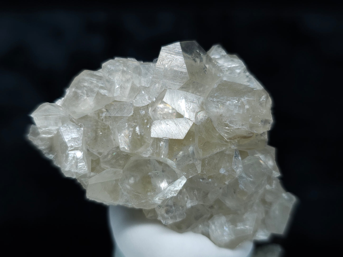 #33058 Super clear Nailhead Spar Calcite cluster, Chalcopyrite ore and multiple small fossils in the matrix