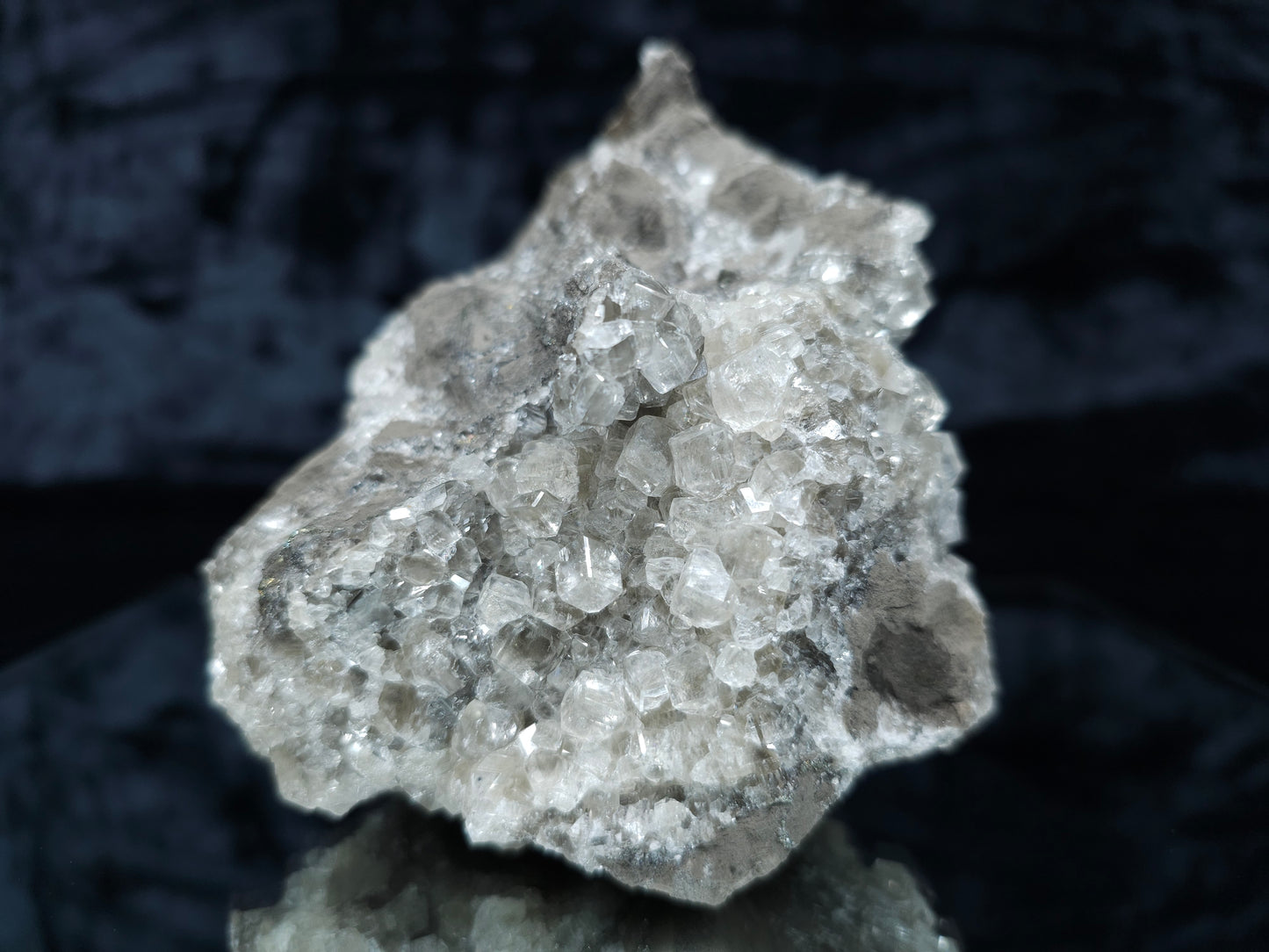 #33066 Super clear Nailhead Spar Calcite cluster, Chalcopyrite ore and multiple small fossils in the matrix