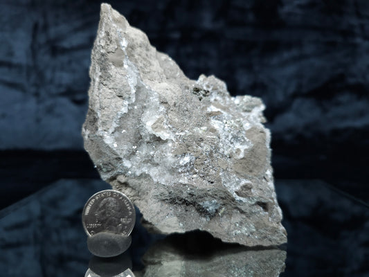 #33074 Super clear Nailhead Spar Calcite geode, Chalcopyrite ore and multiple small fossils in the matrix