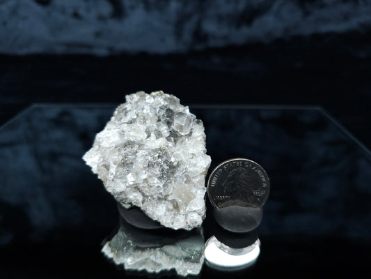 #33071 Super clear Nailhead Spar Calcite cluster, Chalcopyrite ore and multiple small fossils in the matrix