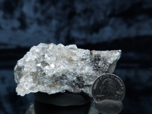 #33080 Super clear Nailhead Spar Calcite cluster, Chalcopyrite ore and multiple small fossils in the matrix
