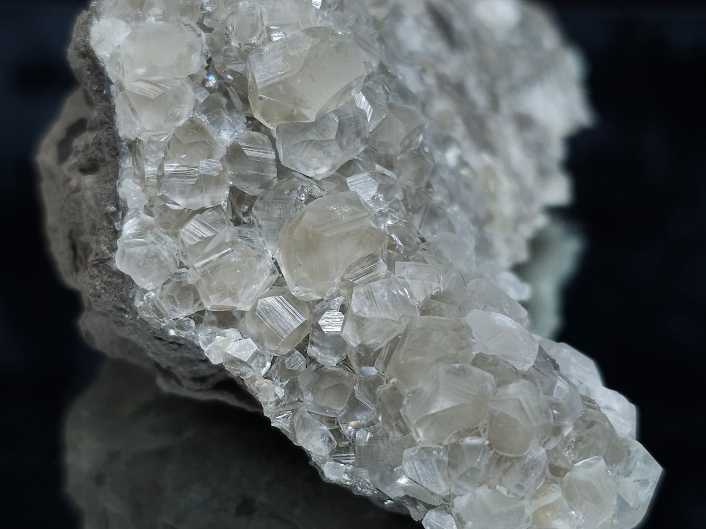 #33081 Super clear Nailhead Spar Calcite cluster, Chalcopyrite ore and multiple small fossils in the matrix