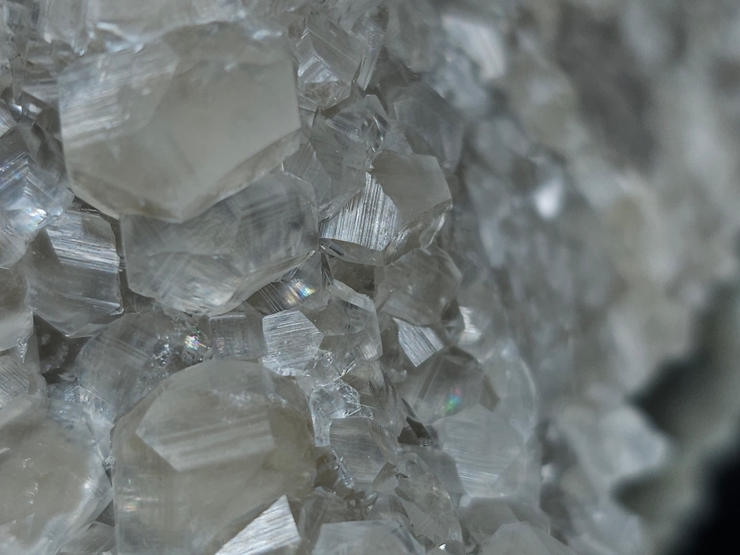 #33081 Super clear Nailhead Spar Calcite cluster, Chalcopyrite ore and multiple small fossils in the matrix