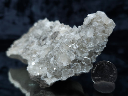 #33081 Super clear Nailhead Spar Calcite cluster, Chalcopyrite ore and multiple small fossils in the matrix
