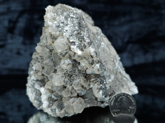 #33086 Phantom Nailhead Spar Calcite cluster, Chalcopyrite ore and multiple small fossils in the matrix