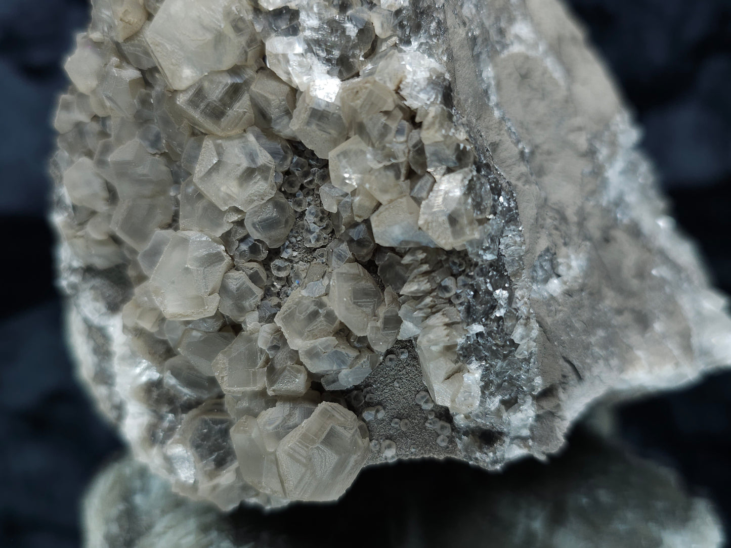 #33086 Phantom Nailhead Spar Calcite cluster, Chalcopyrite ore and multiple small fossils in the matrix