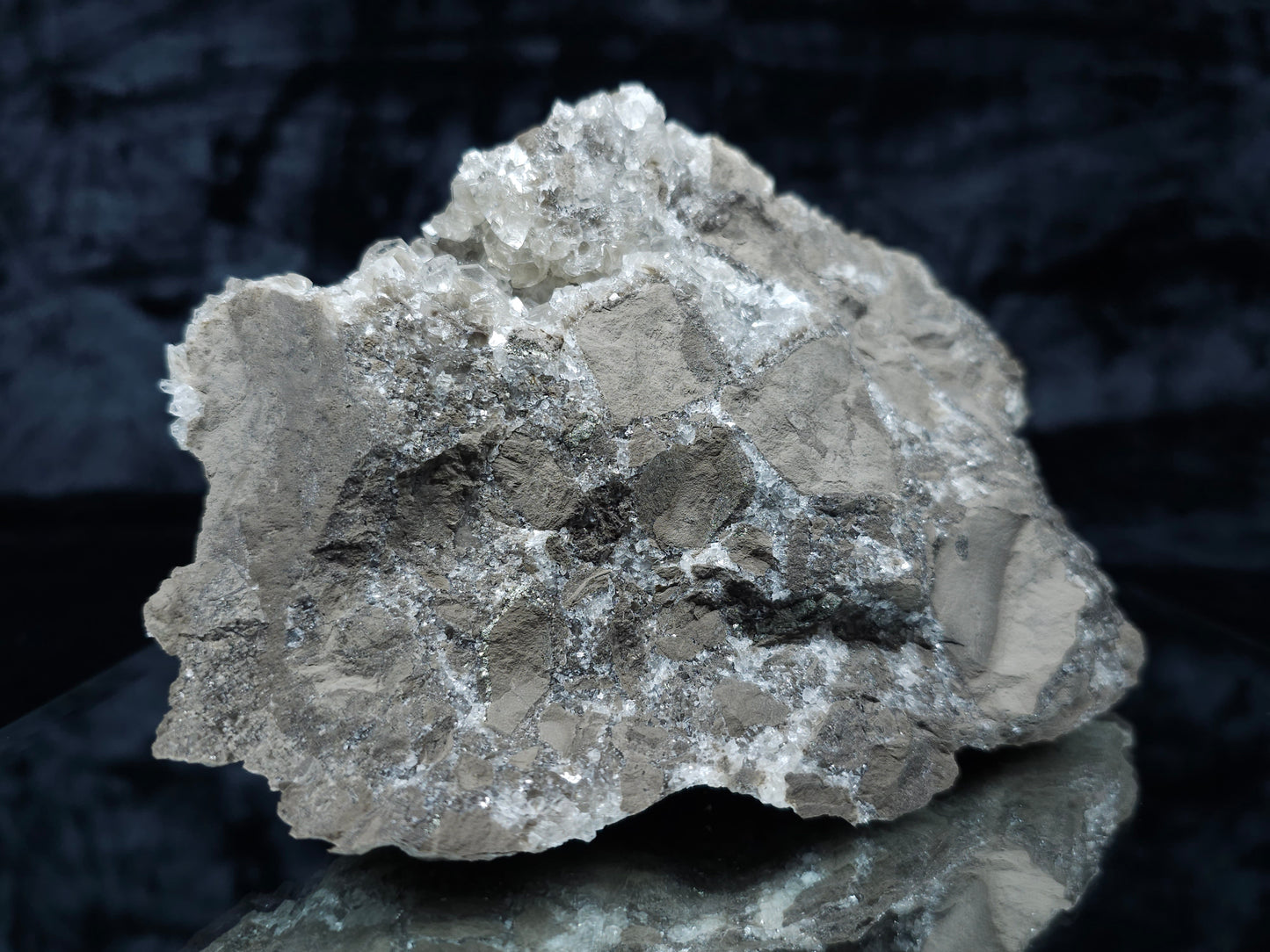 #33086 Phantom Nailhead Spar Calcite cluster, Chalcopyrite ore and multiple small fossils in the matrix