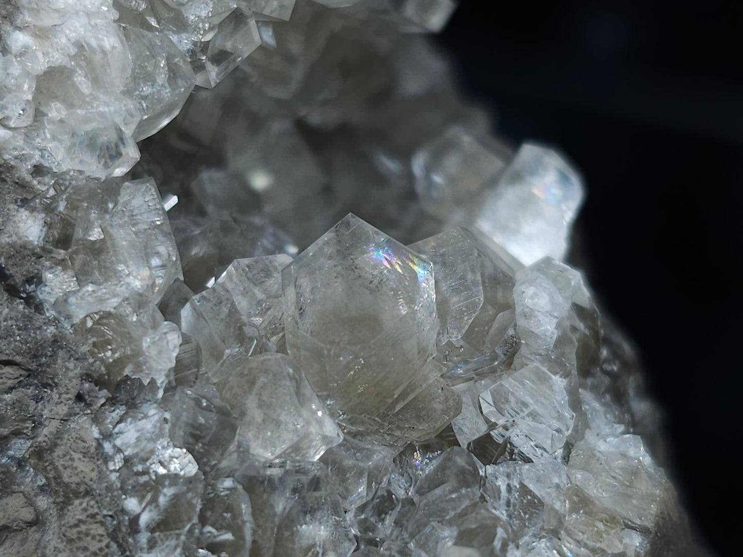 #33086 Phantom Nailhead Spar Calcite cluster, Chalcopyrite ore and multiple small fossils in the matrix