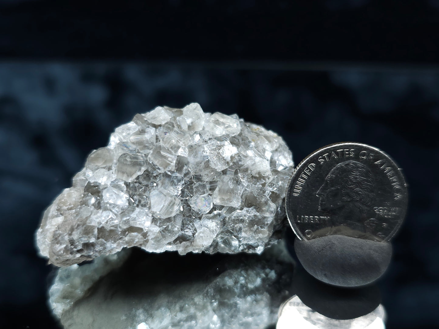 #33105 Super clear Nailhead Spar Calcite cluster with Chalcopyrite ore and multiple small fossils in the matrix