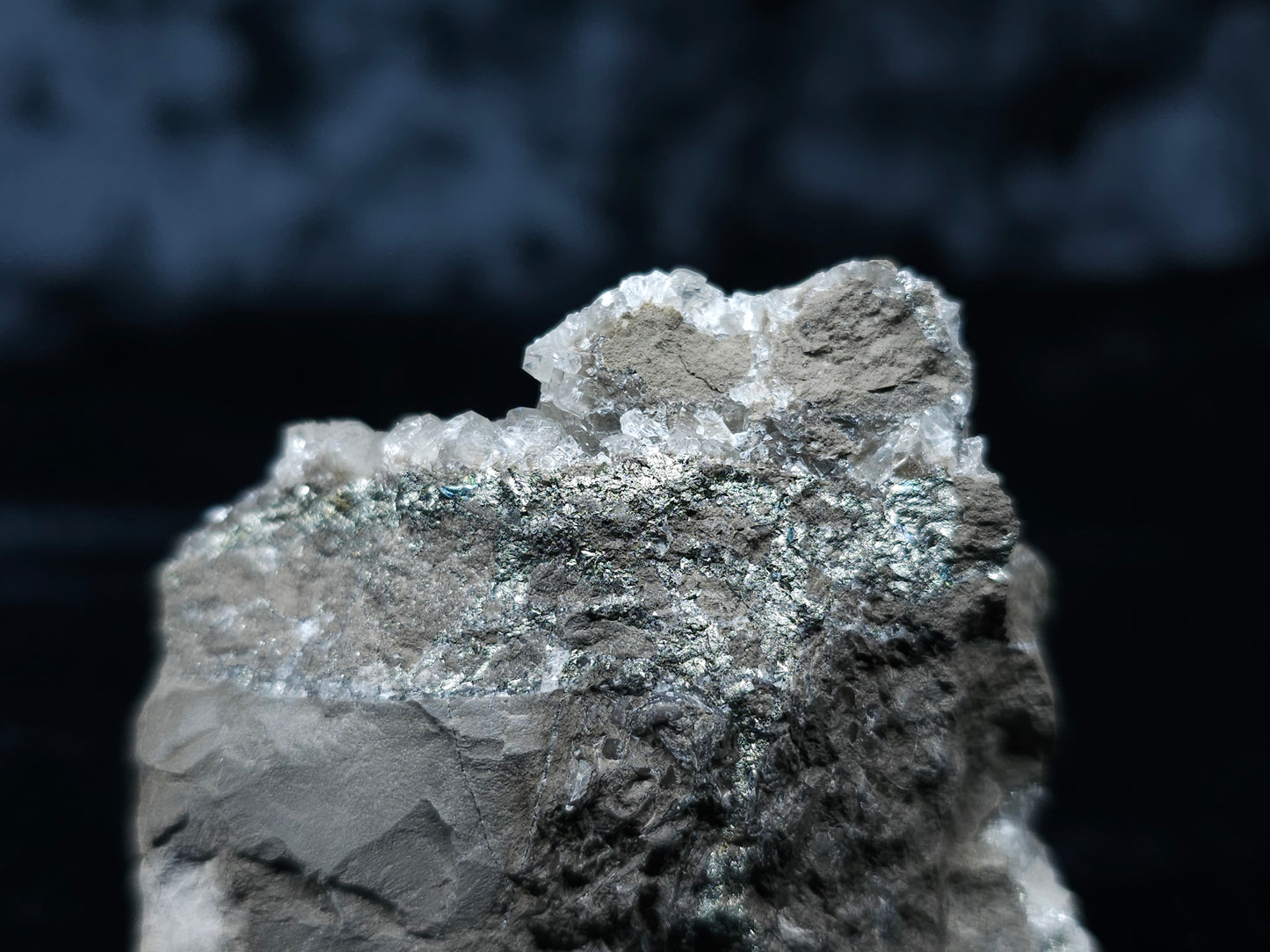#33097 Super clear Nailhead Spar Calcite cluster, Chalcopyrite ore and multiple small fossils in the matrix