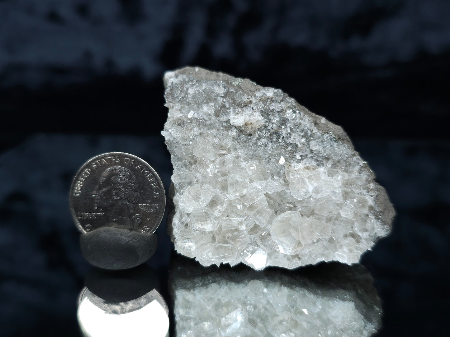 #33106 Super clear Nailhead Spar Calcite cluster with Chalcopyrite ore and multiple small fossils in the matrix
